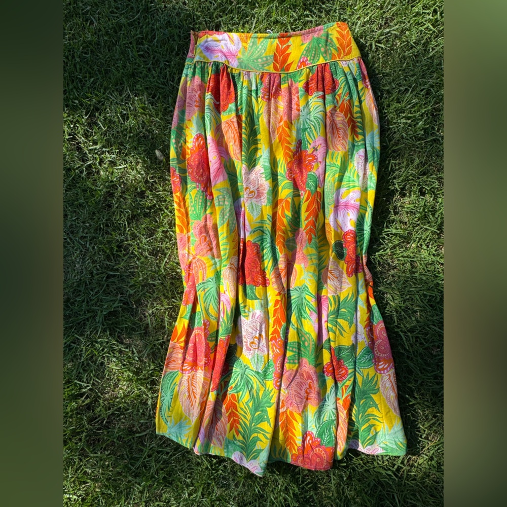 Petal & Pup Vibrant Floral Maxi Skirt - Red, Pink, Green, Yellow - Picture 3 of 4